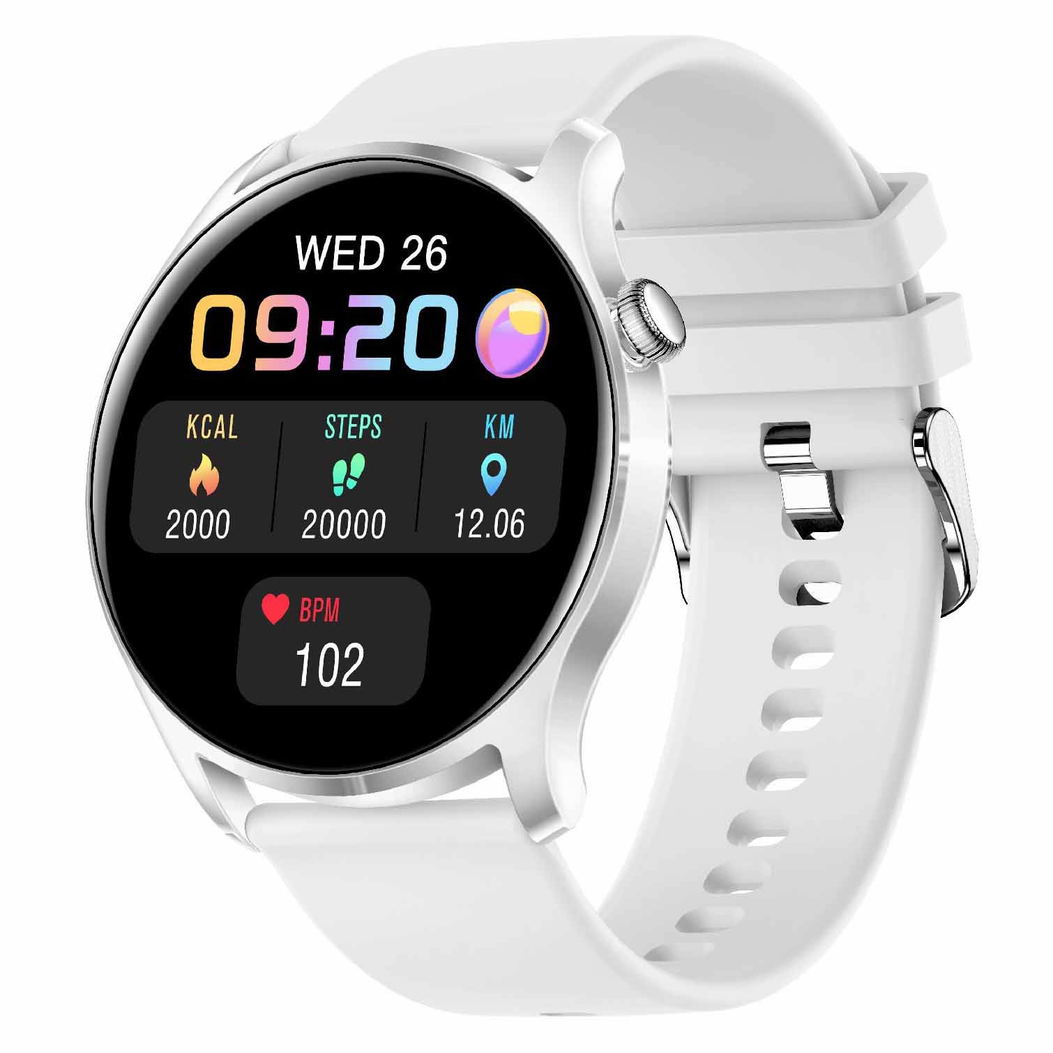 KC08 1.28 Inch IPS Screen Full Touch Multifunctional Smart Watch IP67 Waterproof Lightweight Sports Watch with Heart Rate/Blood Pressure/Blood Oxygen Monitoring