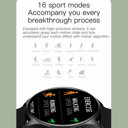 KC08 1.28 Inch IPS Screen Full Touch Multifunctional Smart Watch IP67 Waterproof Lightweight Sports Watch with Heart Rate/Blood Pressure/Blood Oxygen Monitoring