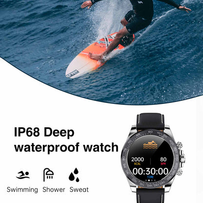 AW13 1.3inch Display IP68 Waterproof Business Bracelet Heart Rate Monitoring Smart Watch - Gold/Stainless Steel Strap