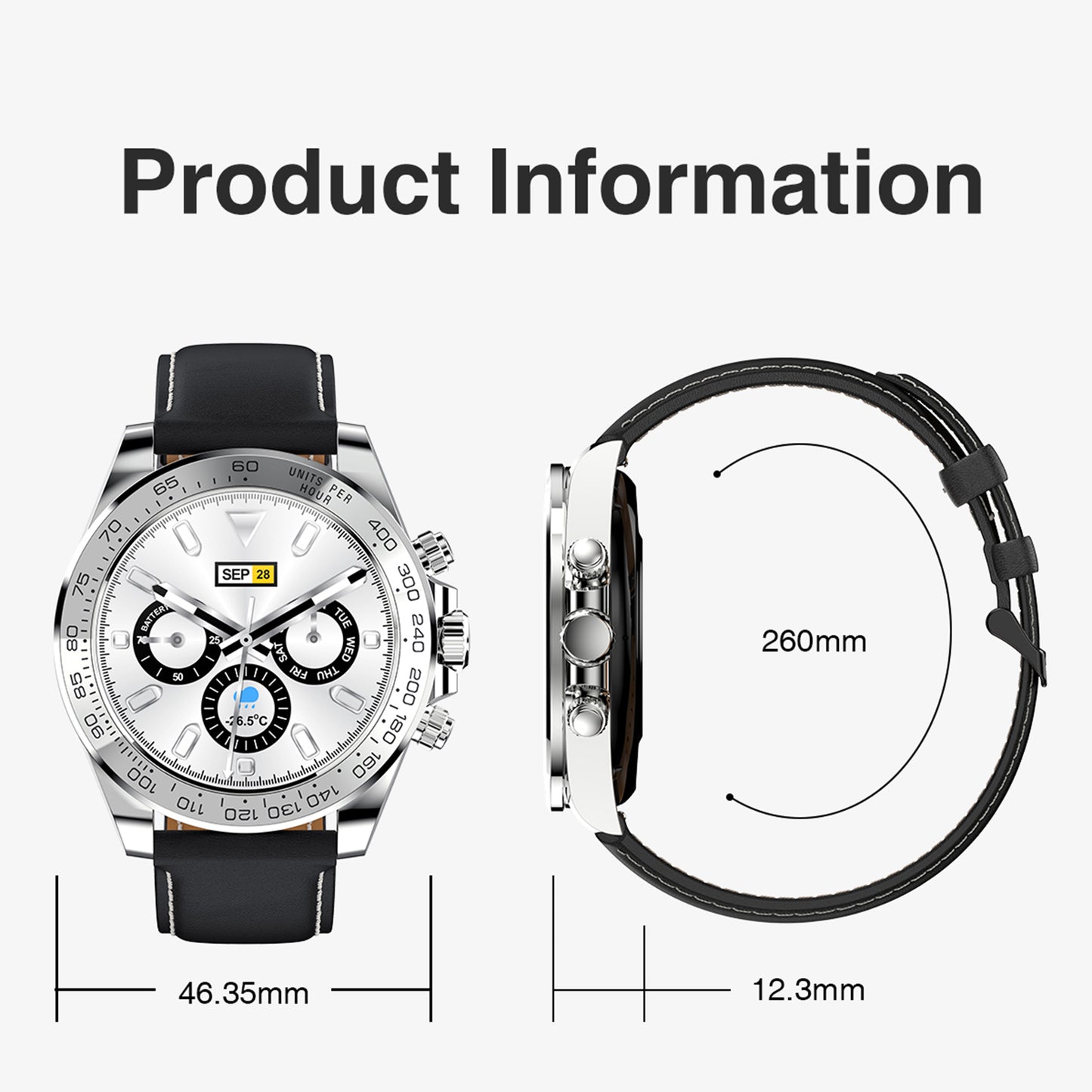 AW13 1.3inch Display Business Bracelet Heart Rate Monitoring Smart Watch for iOS Android, Stainless Steel Strap