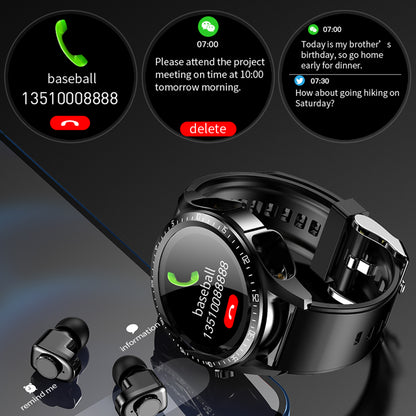 JM03 2 in 1 Smart Watch TWS Bluetooth Headset Multi-Function Health Sports Watch with Heart Rate/Blood Pressure/Blood Oxygen Monitoring