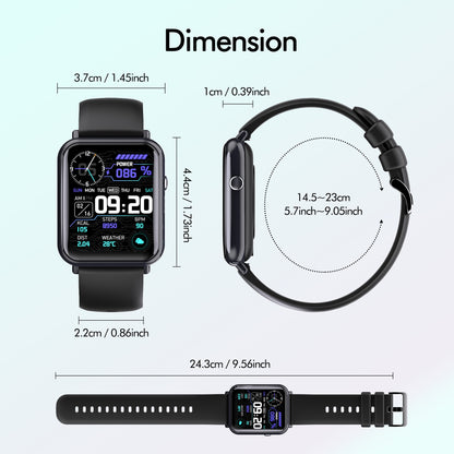 Q19 Pro 1.69 inch Temperature Detection Bluetooth Smart Watch Sports Tracker Heart Rate Sleep Health Monitoring Smart Bracelet