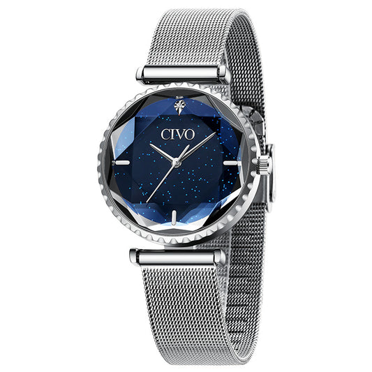 CIVO 8116 Fashion Business Watch Women Luminous Hands Quartz Watch with Stainless Steel Strap