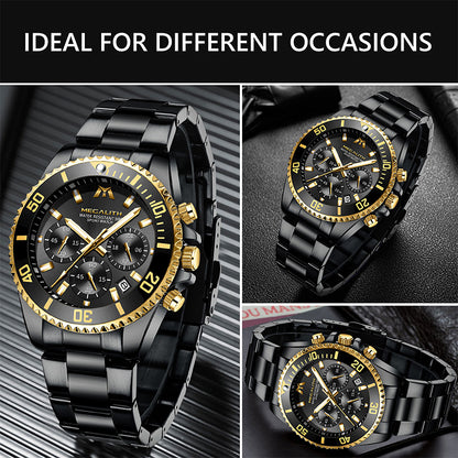 MEGALITH 8046 Anti-knock Hands Quartz Watches Fashion Business Watch Support 3ATM Waterproof for Men