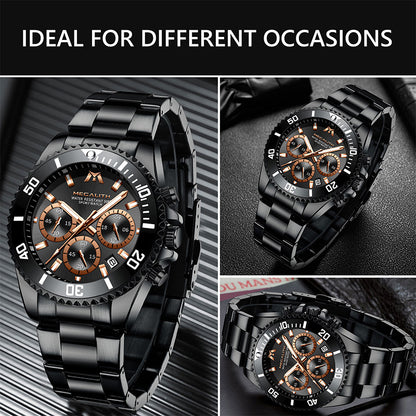 MEGALITH 8046 Anti-knock Hands Quartz Watches Fashion Business Watch Support 3ATM Waterproof for Men