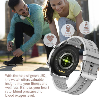 LEMONDA SMART MX5 1.28-inch Full-Screen Touch Circular Smart Watch with Bluetooth Calls Music Play Blood Pressure Multiple Sports Modes Health Monitor IP67