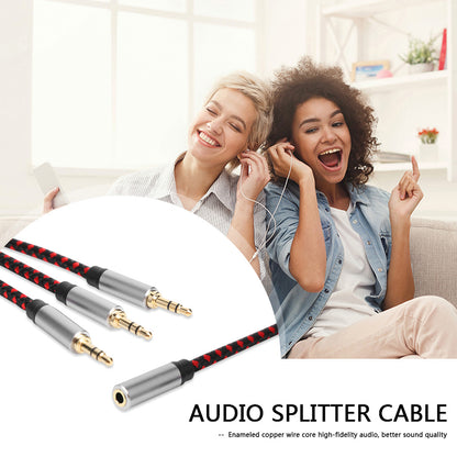 30cm 3.5mm Female to 3 3.5mm Male Jack Audio Splitter Cable Aux Cord