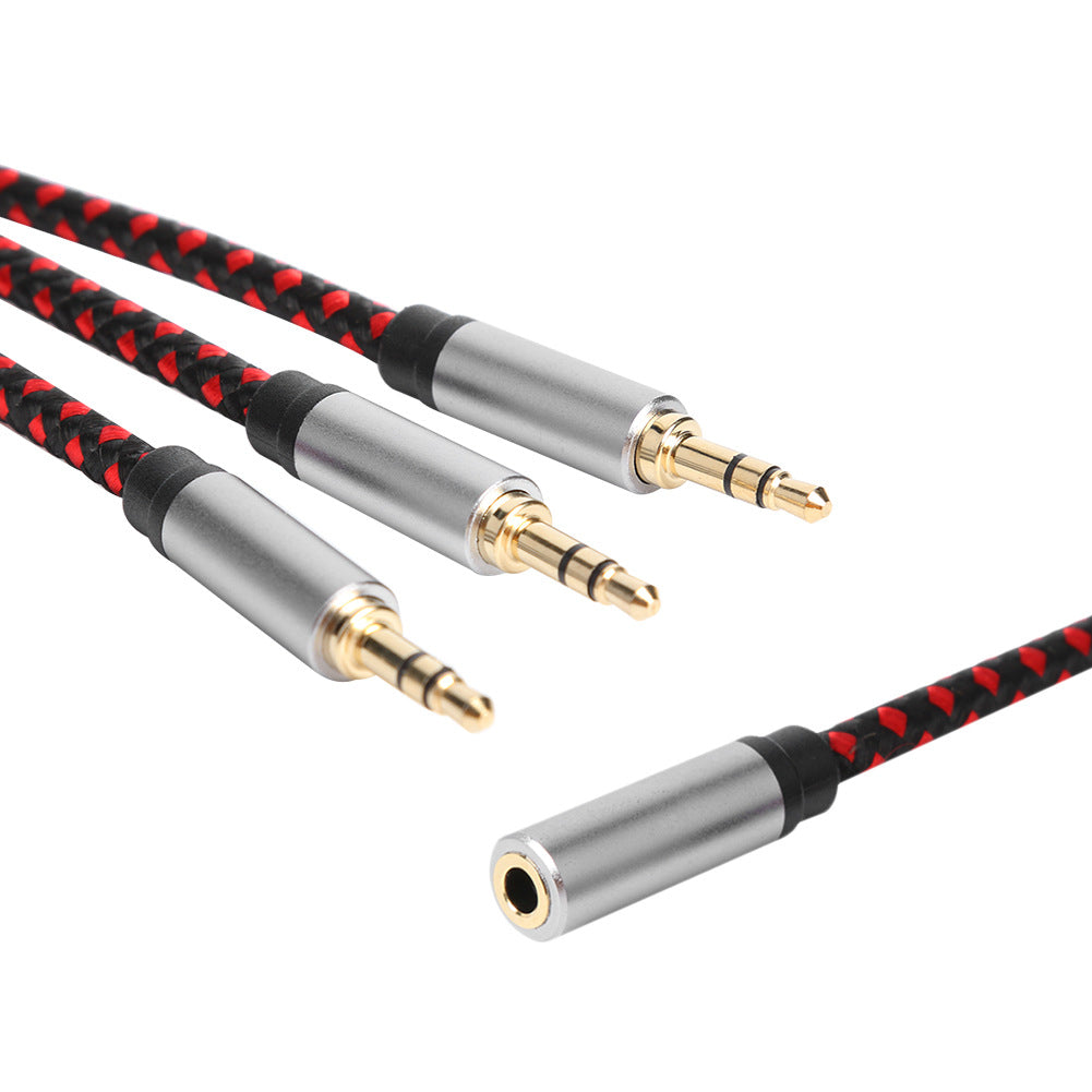 30cm 3.5mm Female to 3 3.5mm Male Jack Audio Splitter Cable Aux Cord