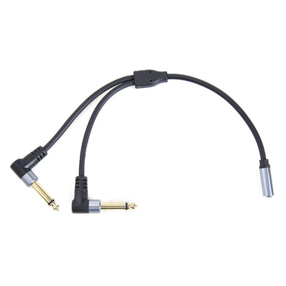 3.5mm Female to Double 6.35mm Mono Male Audio Cable Gold-plated Adapter Cable