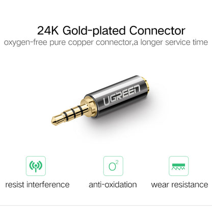 UGREEN 2.5mm Male to 3.5mm Female Stereo Audio Headphone Jack Converter Gold Plated Audio Adapter