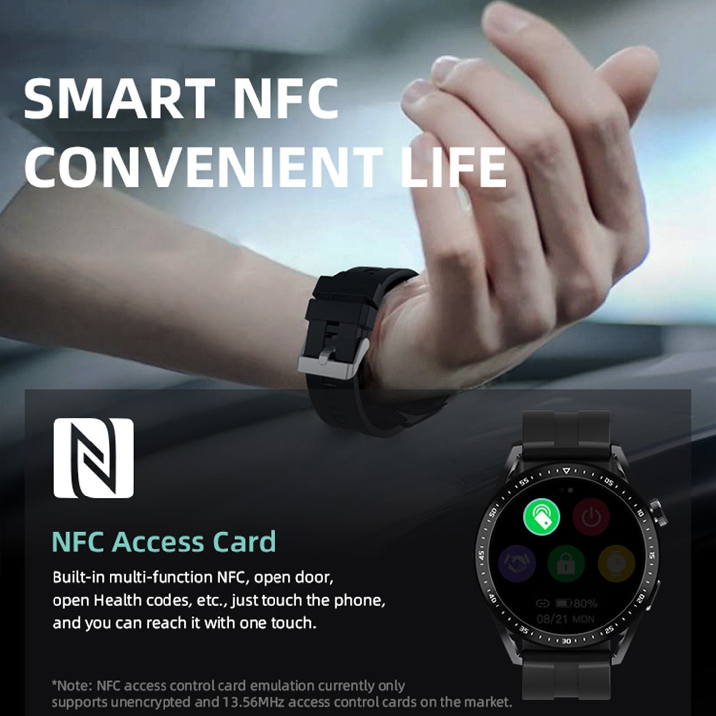 HW3Pro NFC Smartwatch Waterproof Activity Sports Tracker 24H Heart Rate Blood Pressure Monitoring Intelligent Bracelet