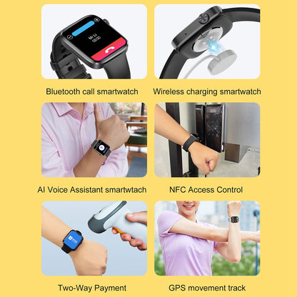 DT101 1.9 inch Screen Smart Watch Multi-Sport Mode Bracelet with ECG / NFC Function Support Bluetooth Call / Wireless Charging (Silicone Strap)