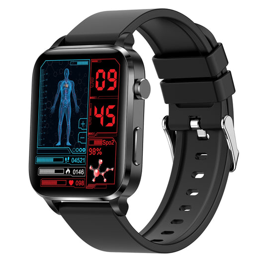 F100 1.7" Smart Bracelet Waterproof Sports Watch Multifunctional Health Watch with Blood Oxygen Heart Rate Blood Pressure Monitoring (TPU Strap)