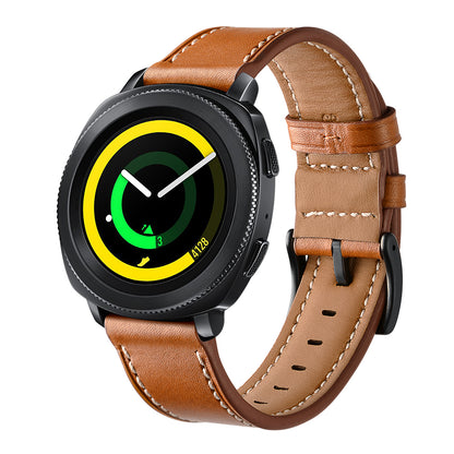 For Samsung Galaxy Watch4 Classic 46mm 42mm/Galaxy Watch4 44mm 40mm/Gear Sport Cowhide Leather 20mm Watch Band