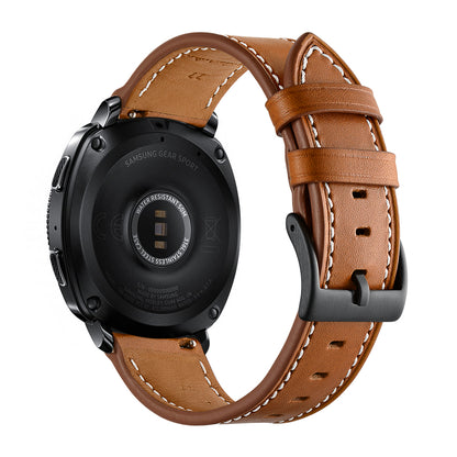 For Samsung Galaxy Watch4 Classic 46mm 42mm/Galaxy Watch4 44mm 40mm/Gear Sport Cowhide Leather 20mm Watch Band