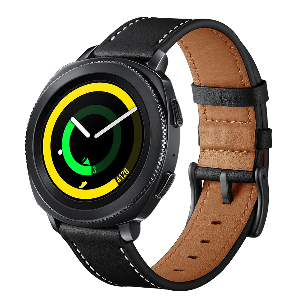 For Samsung Galaxy Watch4 Classic 46mm 42mm/Galaxy Watch4 44mm 40mm/Gear Sport Cowhide Leather 20mm Watch Band