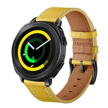 For Samsung Galaxy Watch4 Classic 46mm 42mm/Galaxy Watch4 44mm 40mm/Gear Sport Cowhide Leather 20mm Watch Band