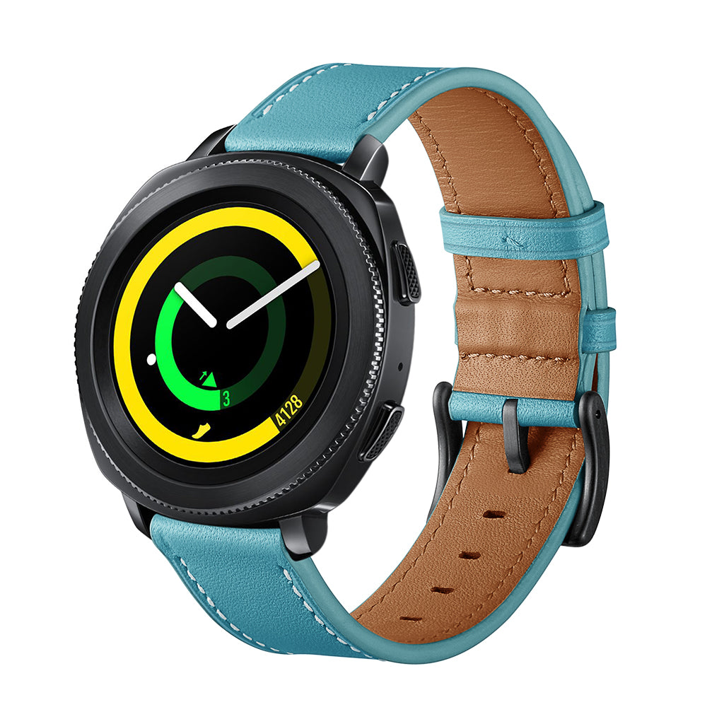 For Samsung Galaxy Watch4 Classic 46mm 42mm/Galaxy Watch4 44mm 40mm/Gear Sport Cowhide Leather 20mm Watch Band