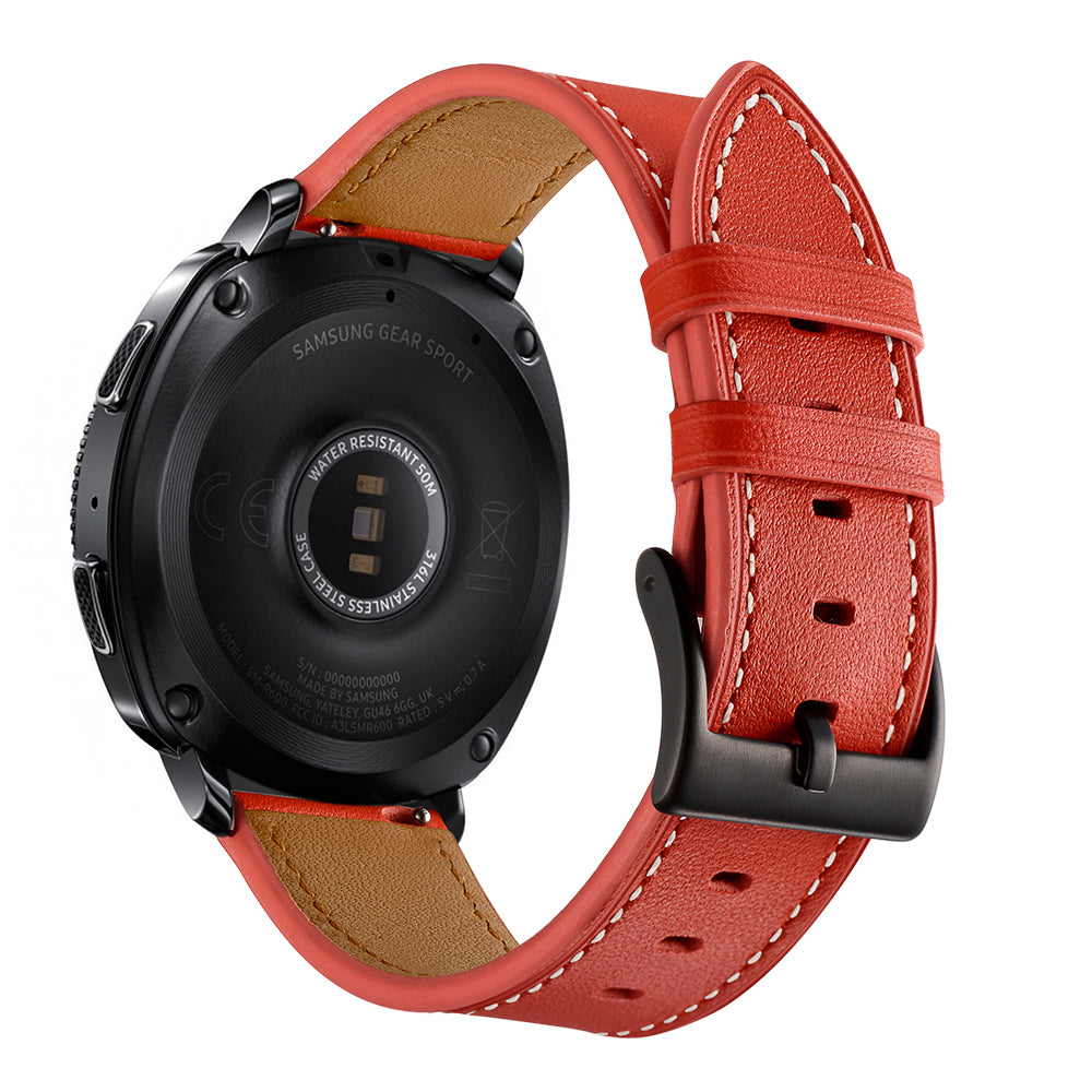 For Samsung Galaxy Watch4 Classic 46mm 42mm/Galaxy Watch4 44mm 40mm/Gear Sport Cowhide Leather 20mm Watch Band