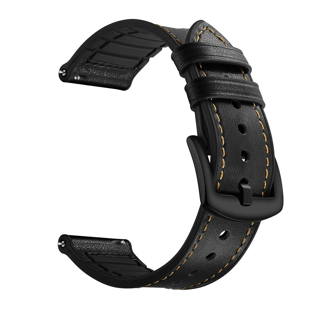 22mm Genuine Leather Coated Silicone Smart Watch Strap for Samsung Gear S3 Classic / Gear S3 Frontier