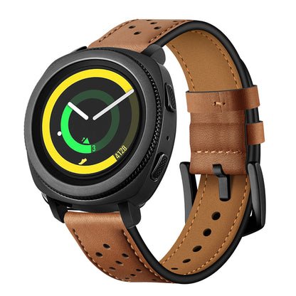 20mm Genuine Leather Coated Smart Watch Replacement Strap for Samsung Galaxy Watch4 Classic 46mm 42mm/Galaxy Watch4 44mm 40mm/Gear Sport S4