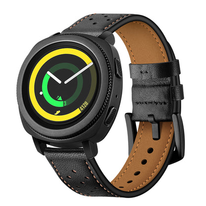 20mm Genuine Leather Coated Smart Watch Replacement Strap for Samsung Galaxy Watch4 Classic 46mm 42mm/Galaxy Watch4 44mm 40mm/Gear Sport S4