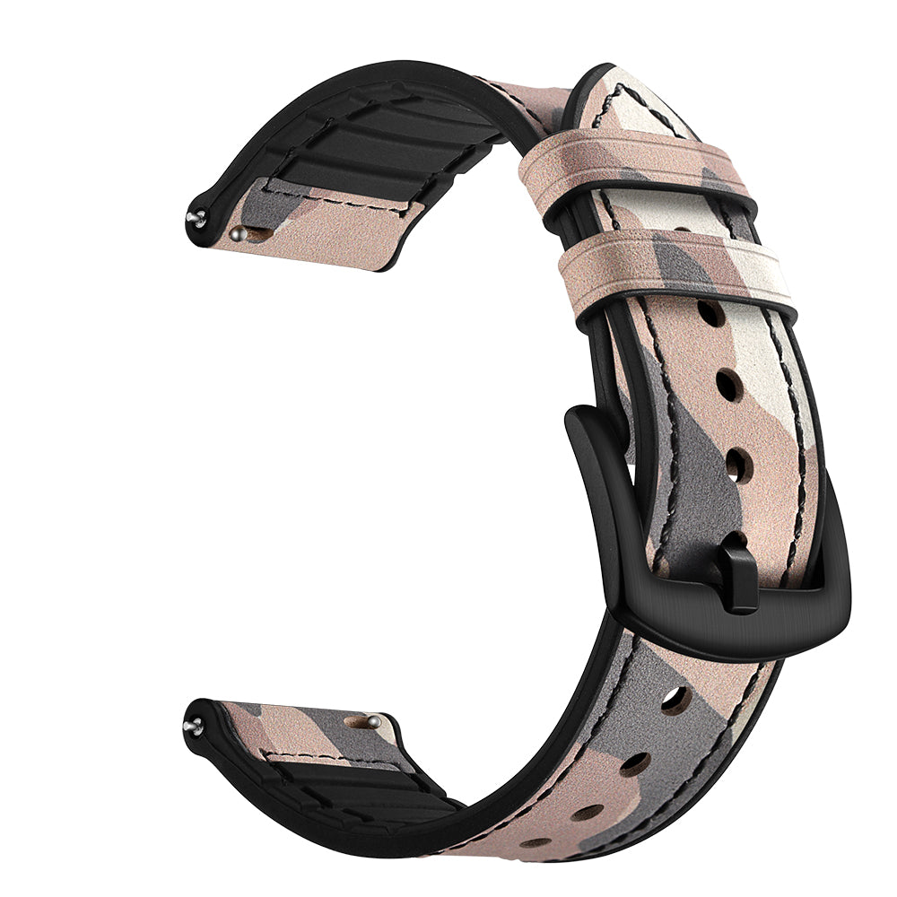 For Samsung Gear Sport (S4) Silicone Cowhide Leather Watch Strap