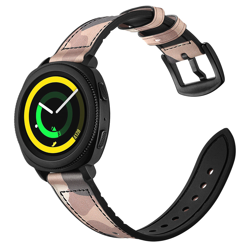 For Samsung Gear Sport (S4) Silicone Cowhide Leather Watch Strap