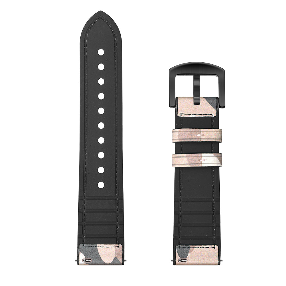 For Samsung Gear Sport (S4) Silicone Cowhide Leather Watch Strap