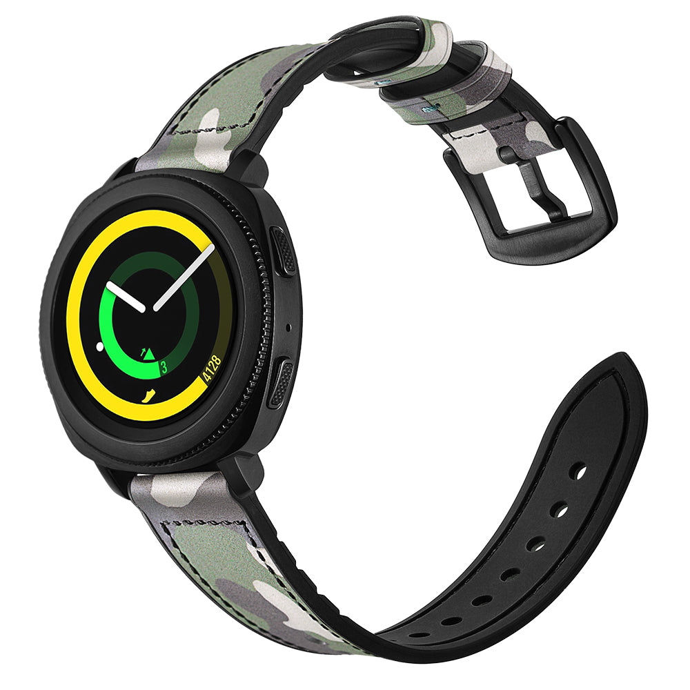 For Samsung Gear Sport (S4) Silicone Cowhide Leather Watch Strap