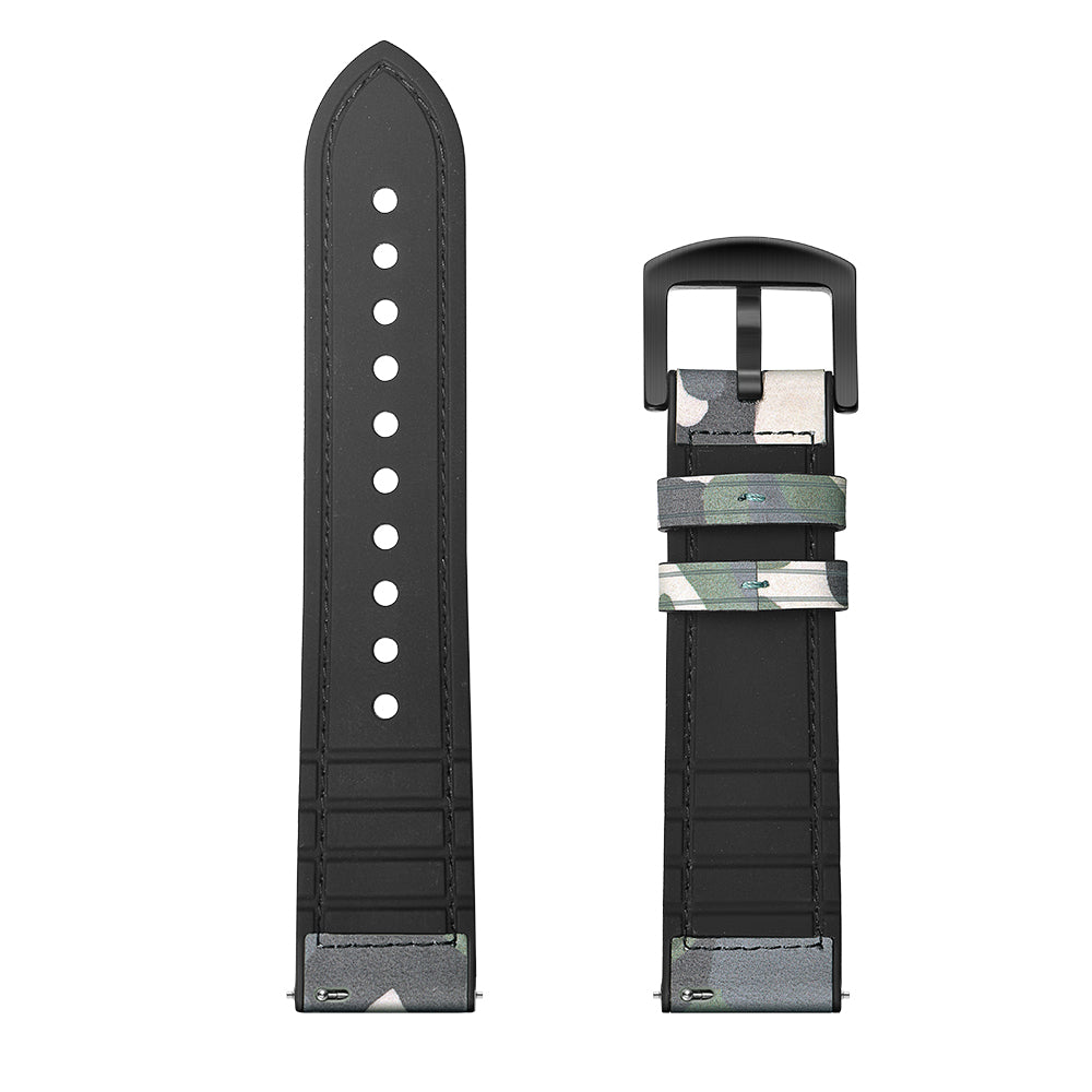 For Samsung Gear Sport (S4) Silicone Cowhide Leather Watch Strap