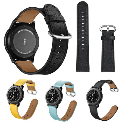 22mm Genuine Leather Watch Strap Smart Watch Band Watchband for Samsung Gear S3 Classic / S3 Frontier