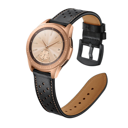 20mm Genuine Leather Smart Watch Band for Samsung Galaxy Watch4 Classic 46mm 42mm/Galaxy Watch4 44mm 40mm/Galaxy Watch 42mm [Rose Gold Type]