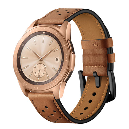 20mm Genuine Leather Smart Watch Band for Samsung Galaxy Watch4 Classic 46mm 42mm/Galaxy Watch4 44mm 40mm/Galaxy Watch 42mm [Rose Gold Type]