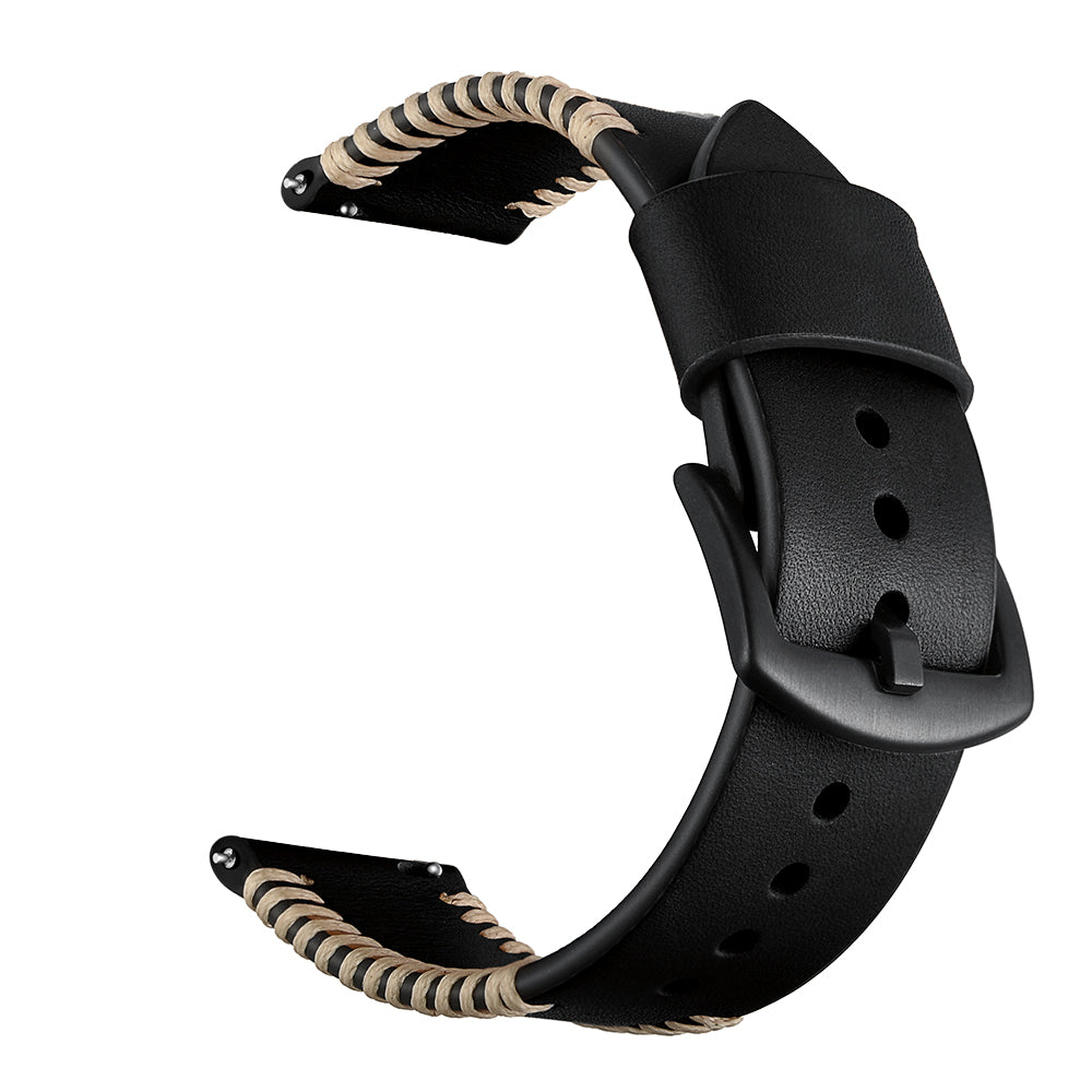 20mm Pork Ribs Style Genuine Leather Coated Smart Watch Strap for Samsung Galaxy Watch 42mm