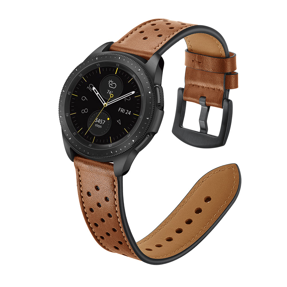 20mm Genuine Leather Smart Watch Band for Samsung Galaxy Watch 42mm [Black Type]