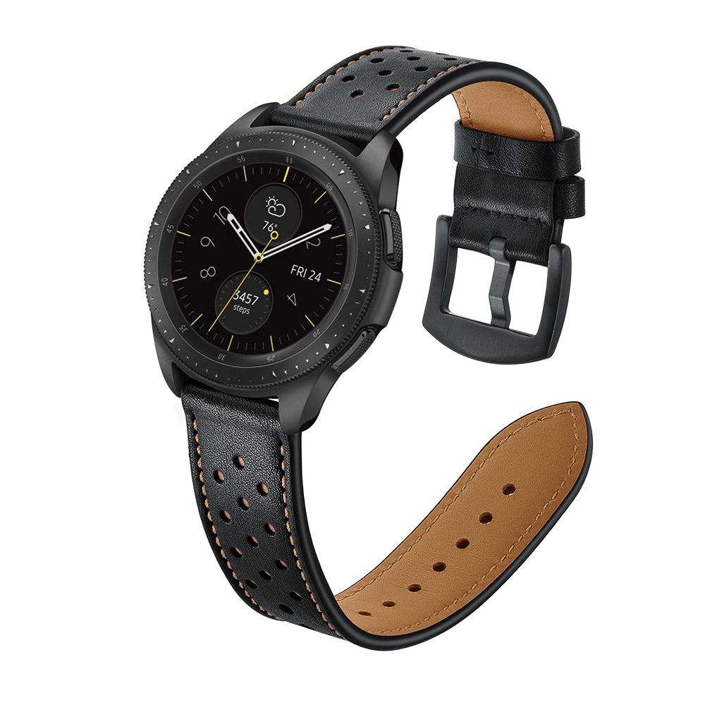 20mm Genuine Leather Smart Watch Band for Samsung Galaxy Watch 42mm [Black Type]