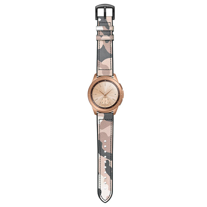 For Samsung Galaxy Watch4 Classic 46mm 42mm/Galaxy Watch4 44mm 40mm/Galaxy Watch 42mm 20mm Silicone Cowhide Leather GW-Rose Gold Style Watch Band