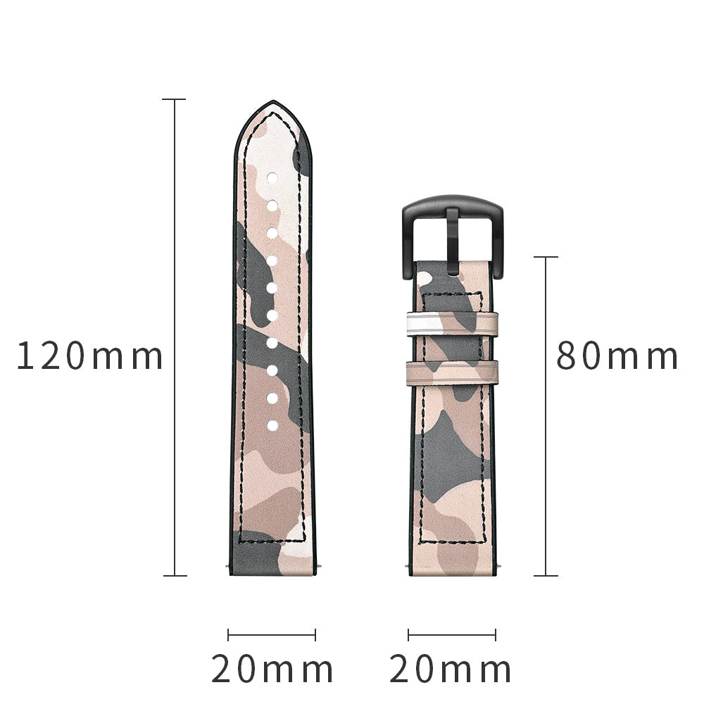 For Samsung Galaxy Watch4 Classic 46mm 42mm/Galaxy Watch4 44mm 40mm/Galaxy Watch 42mm 20mm Silicone Cowhide Leather GW-Rose Gold Style Watch Band