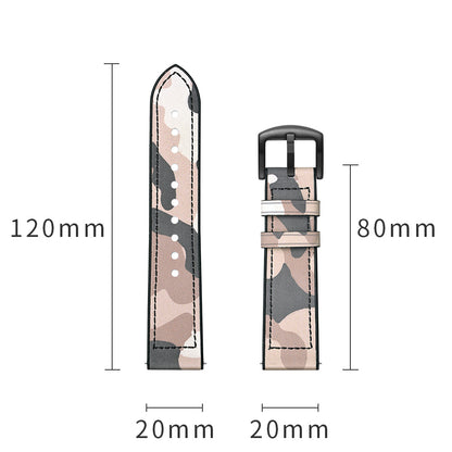 For Samsung Galaxy Watch4 Classic 46mm 42mm/Galaxy Watch4 44mm 40mm/Galaxy Watch 42mm 20mm Silicone Cowhide Leather GW-Rose Gold Style Watch Band