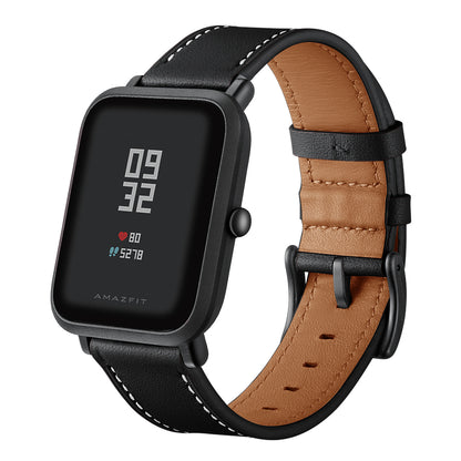 20mm Cowhide Genuine Leather Watch Band for Huami Amazfit Bip