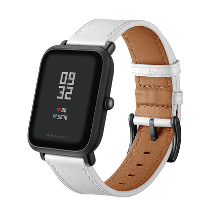 20mm Cowhide Genuine Leather Watch Band for Huami Amazfit Bip