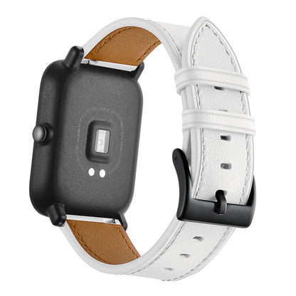 20mm Cowhide Genuine Leather Watch Band for Huami Amazfit Bip