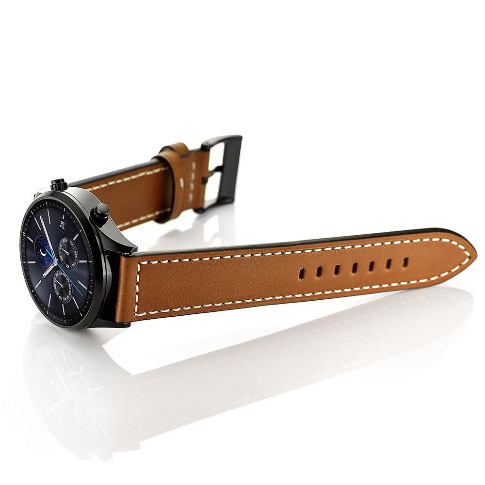 22mm Genuine Leather Watch Strap Replacement Band for Samsung Gear S3 Classic/S3 Frontier