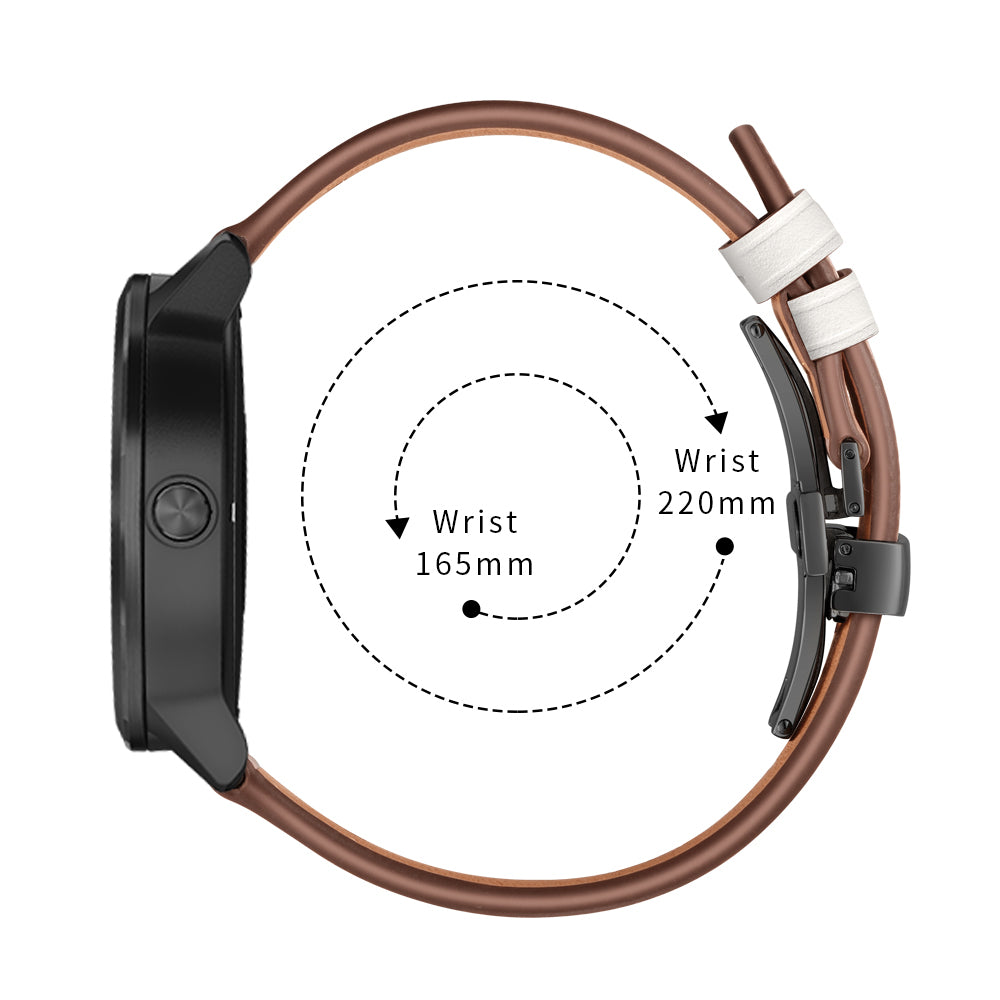 20mm Top-layer Cowhide Leather Genuine Leather Watch Strap Replacement for Garmin Vivoactive 3 / Vivomove HR