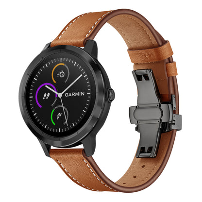 20mm Top-layer Cowhide Leather Genuine Leather Watch Strap Replacement for Garmin Vivoactive 3 / Vivomove HR