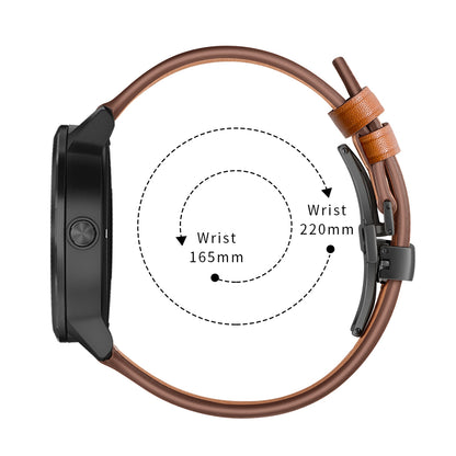 20mm Top-layer Cowhide Leather Genuine Leather Watch Strap Replacement for Garmin Vivoactive 3 / Vivomove HR