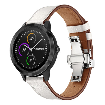 20mm Top-layer Cowhide Leather Genuine Leather Watch Strap Replacement for Garmin Vivoactive 3 / Vivomove HR