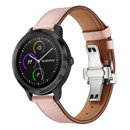 20mm Top-layer Cowhide Leather Genuine Leather Watch Strap Replacement for Garmin Vivoactive 3 / Vivomove HR