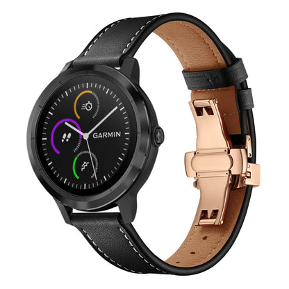 20mm Top-layer Cowhide Leather Genuine Leather Watch Strap Replacement for Garmin Vivoactive 3 / Vivomove HR